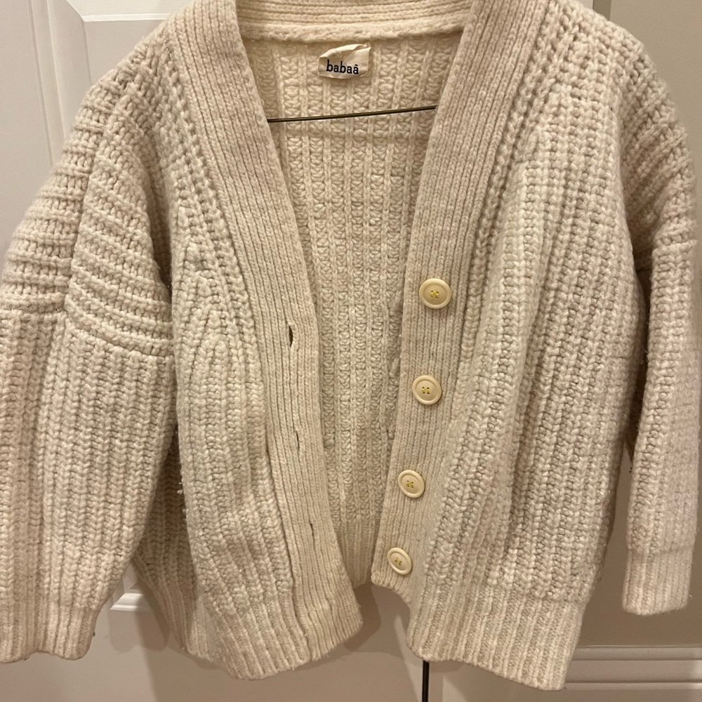 Babaa wool cardigan in natural